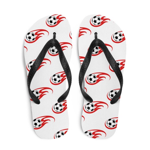 Soccer flip flops sale