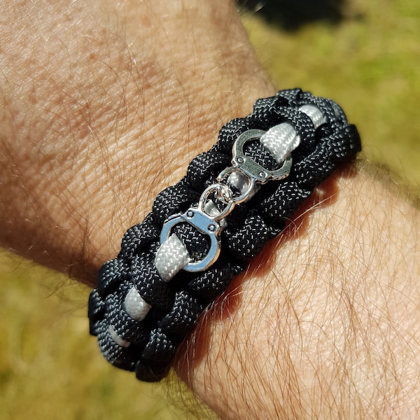 Le bracelet paracorde du service pénitentiaire/officier/correctionnel Thin Grey Line