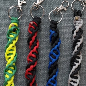 DNA paracord weave Keychain/Lanyard incl lobster clasp . Thin Blue Line, Thin Red Line, Thin Grey Line and Paramedics.