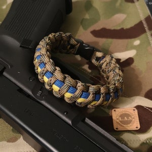Ukraine Flag, Stand with Ukraine Supporters Paracord Bracelet