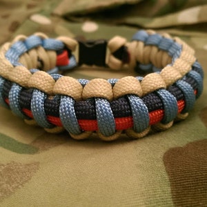 Afghanistan OSM Ribbon British Armed Forces Op Herrick Colours Paracord 550 Bracelet