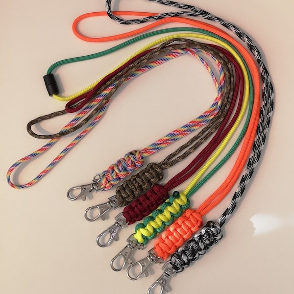 Handmade Cobra Weave Paracord Lanyard incl clasp, ideal for ID cards, keys, tools etc EDC Lanyard