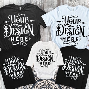 Fall T-shirt Mockup, Family of 5 T-shirt Mockup, Bella Canvas 3001, Autumn Mockup, Mockup Shirt Designs, Fall Themed Mockup, Flat lay mockup
