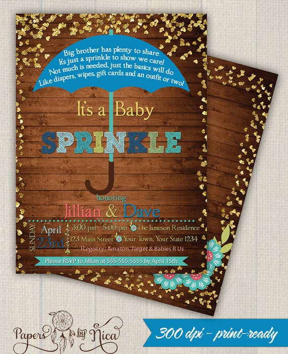 Sprinkle Baby Shower Invitation Second Image 0