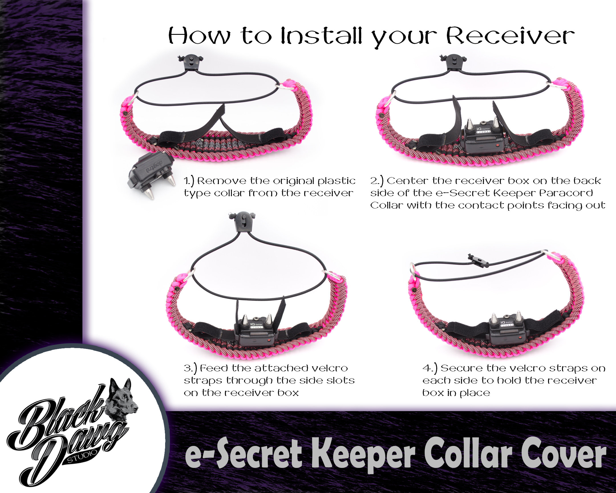E secret Keeper Paracord Collar Electric remote Training Collar