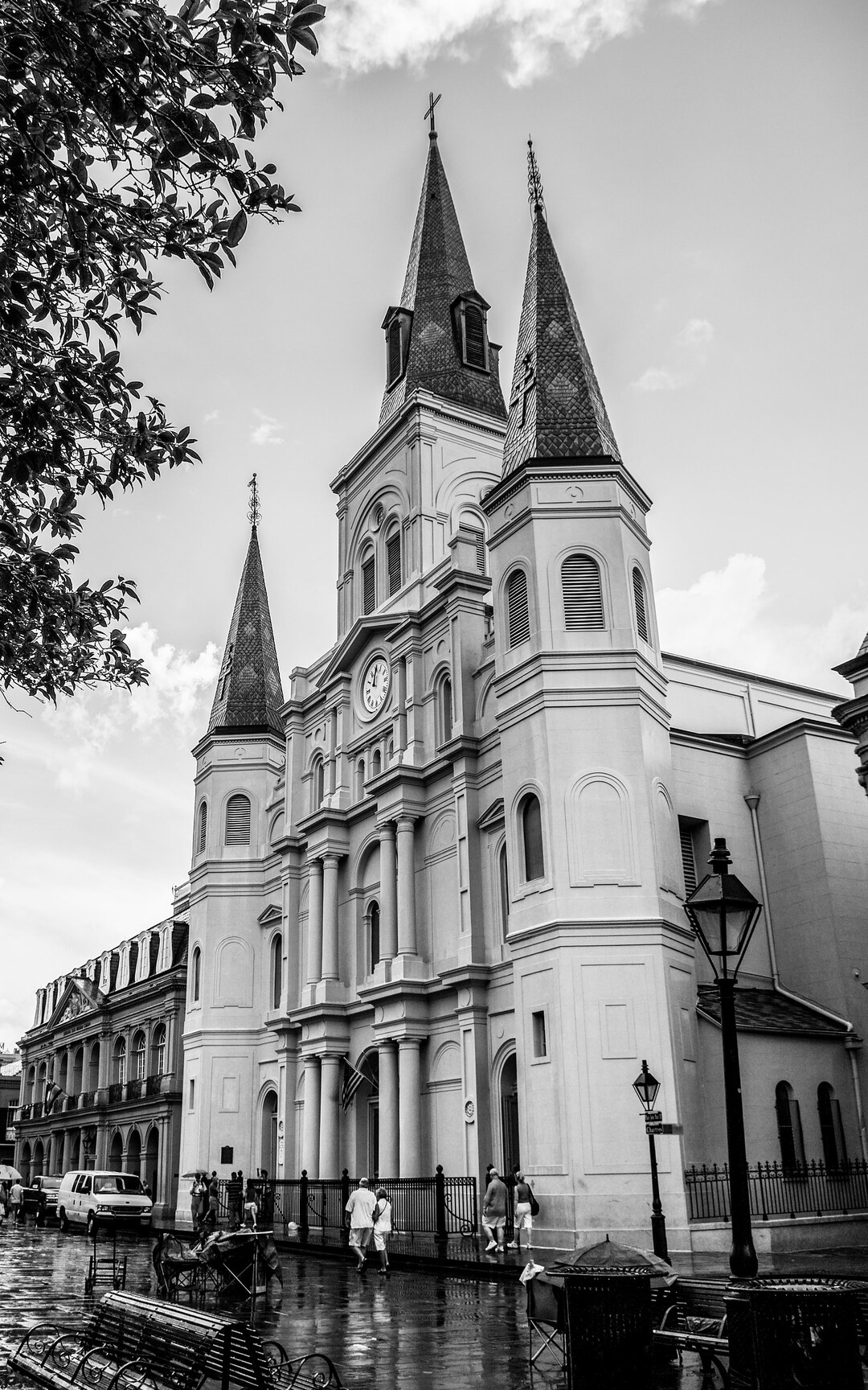 St. Louis Cathedral on a Rainy Day on Jackson Square, New Orleans