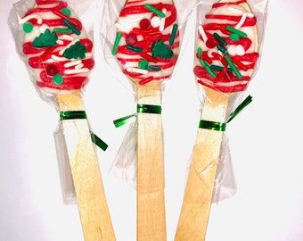 Christmas holiday Chocolate spoons! hot chocolate. Chocolate spoon, Party favors, weddings, events, gifts, birthday