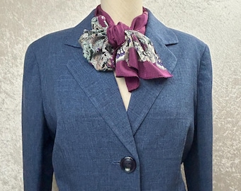 Vintage Le Suit Pant Suit Blue Two-Piece Polyester Size 6 Normcore