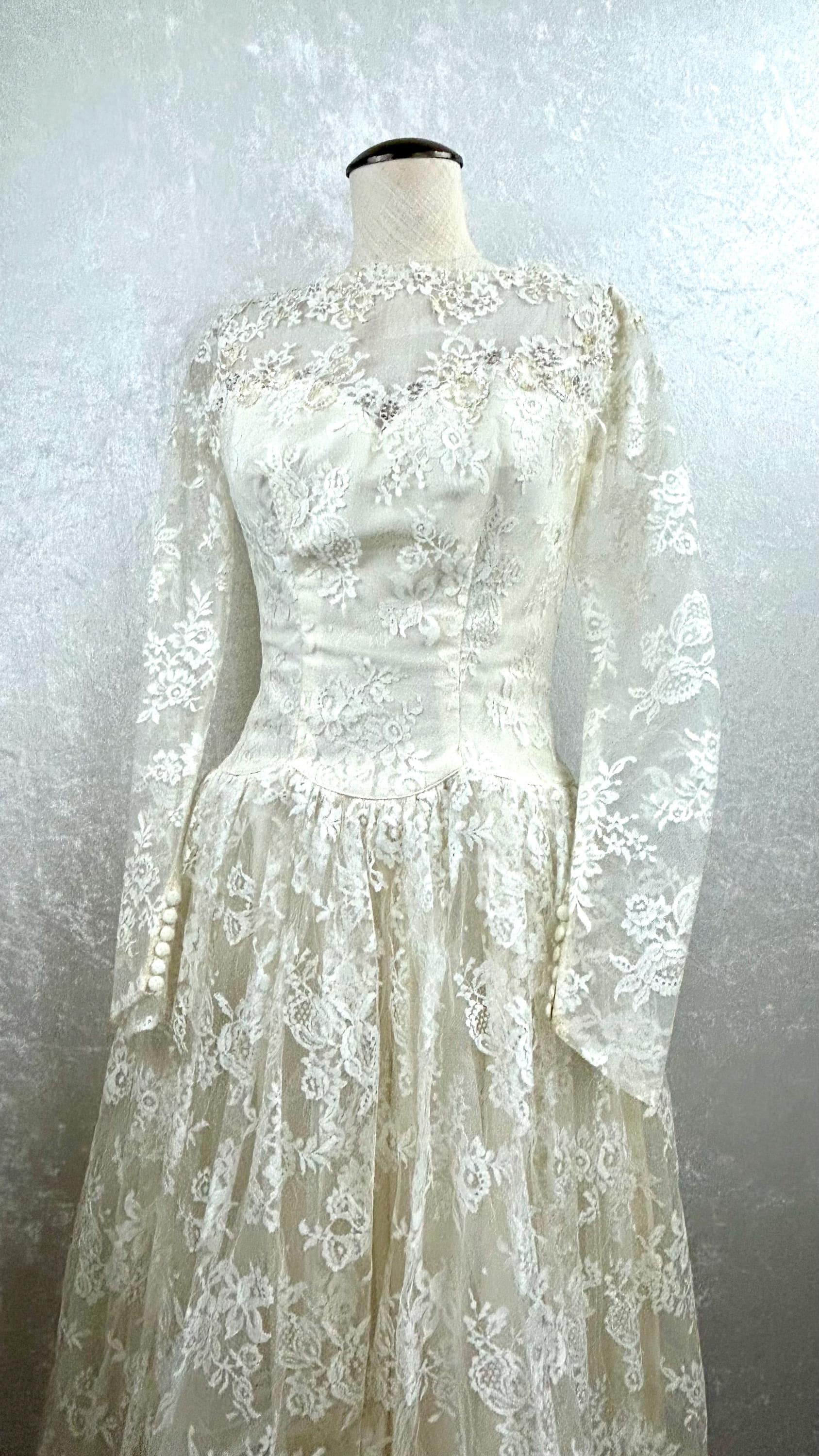 Maurer Original Wedding Dress Size 8 Tea Length Vintage 1950s