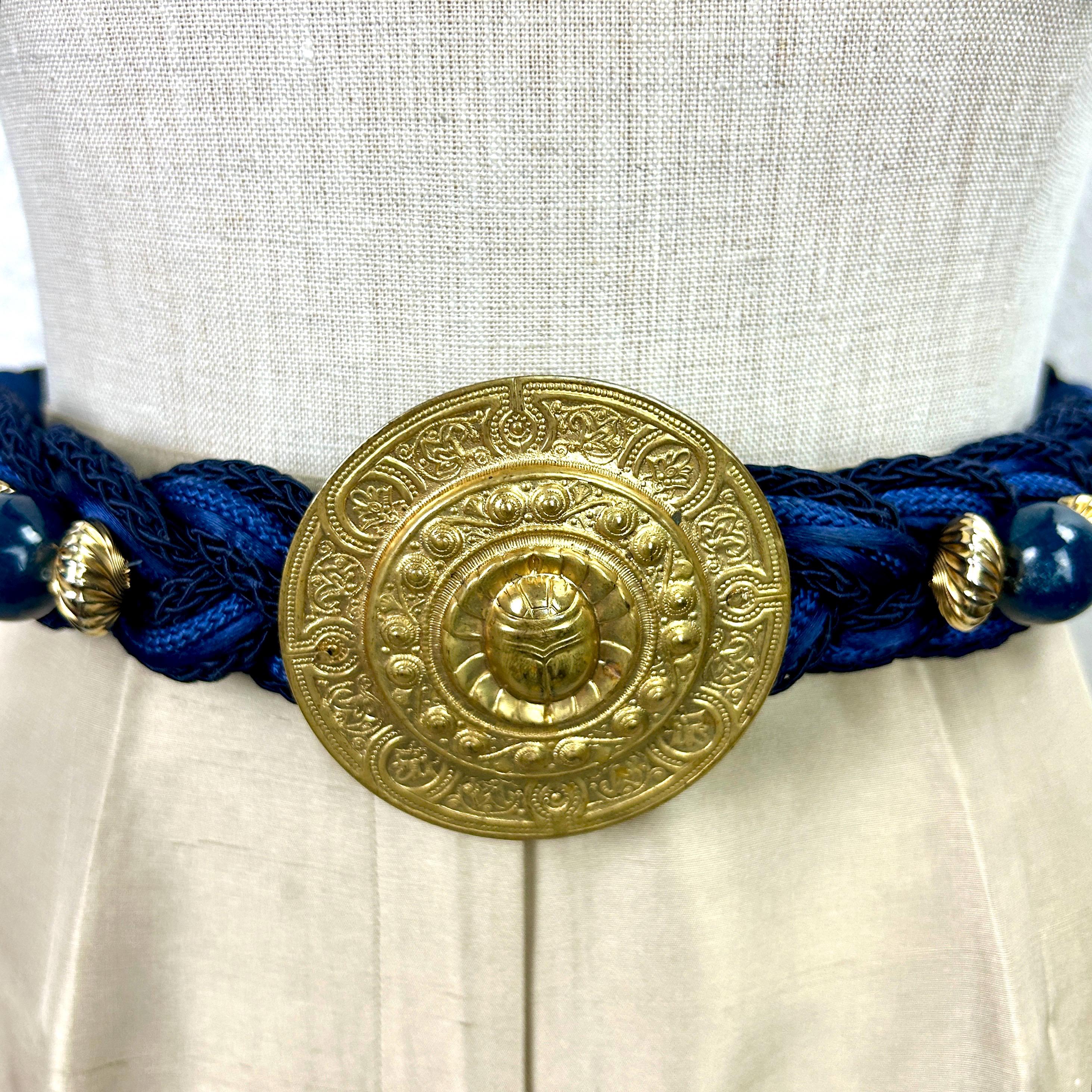 Vintage 80s Carolyn Tanner Designs Inc Braided Belt Gold  display picture 1