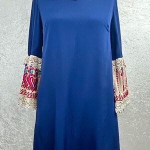 judith march embroidered dress Judith March Dress Womens Medium Black Embroidered Floral Shift Flutter  Sleeve