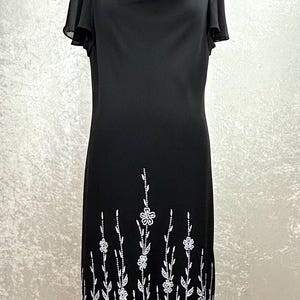 Vintage Onyx Nite Evening Beaded Dress Size 14W