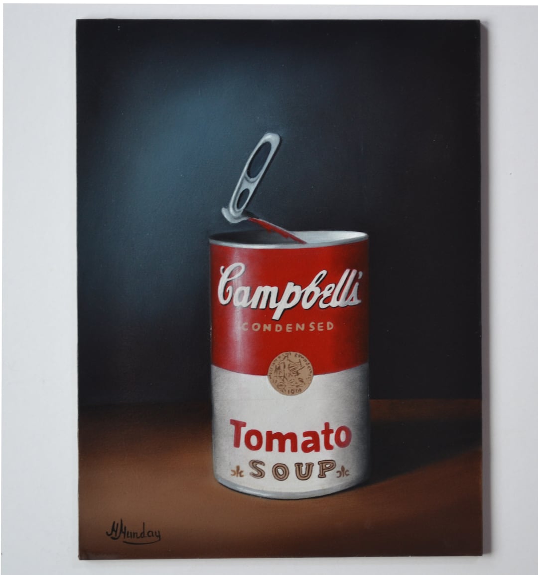 Original 6x8' Tomato Soup Painting, Campbell's Canned, Tiny Kitchen
