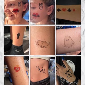 custom temporary tattoos party favor cheer on your athlete cheerleader football baseball numbers