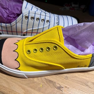 Pencil and paper handpainted shoes
