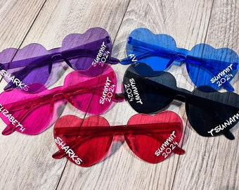 Cheer heart team lunettes personnalisé pom-pom girl sommet
