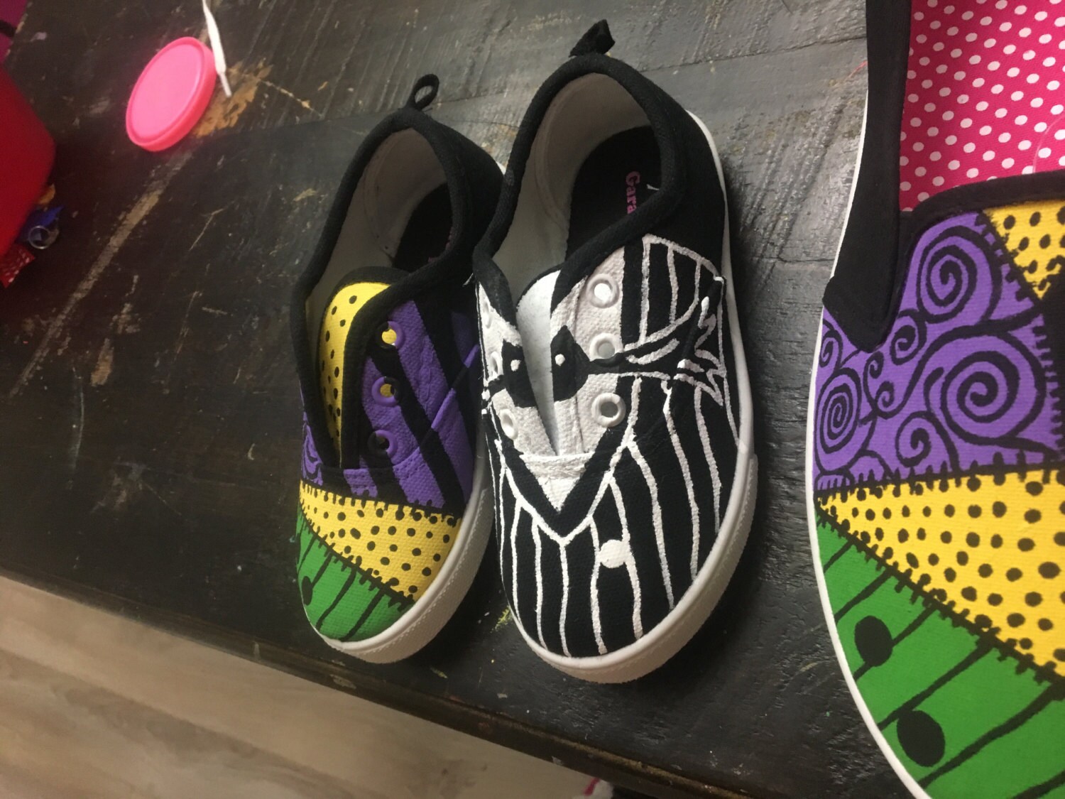 Nightmare before christmas shoes custom kids size 2 Etsy