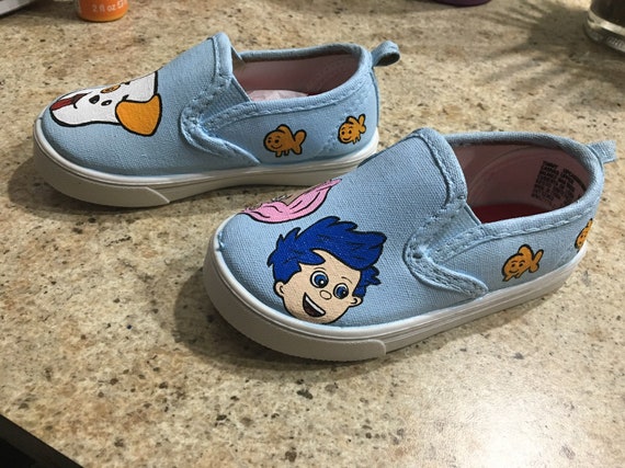 Bubble Guppies Themed Hand Painted Shoes Etsy