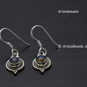 Sterling Silver Labradorite Earrings, 925 Labradorite Earrings, Silver Labradorite Earrings, 925 Labradorite drops,   bezel earring