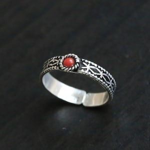Coral Toe Ring, 925 Toe Ring, Coral Toe Ring,, Zilveren Toe ring, 925 Zilveren Toe ring; Knokkel Ring