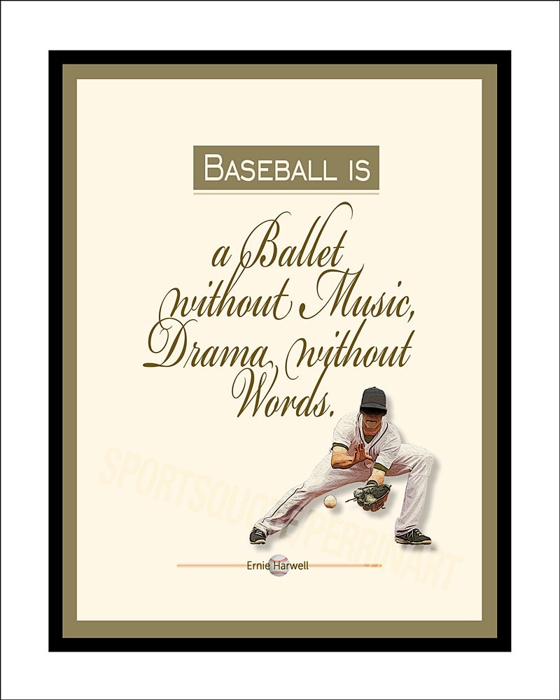 Baseball quote Typography Baseball Art Gift For Him Art Etsy