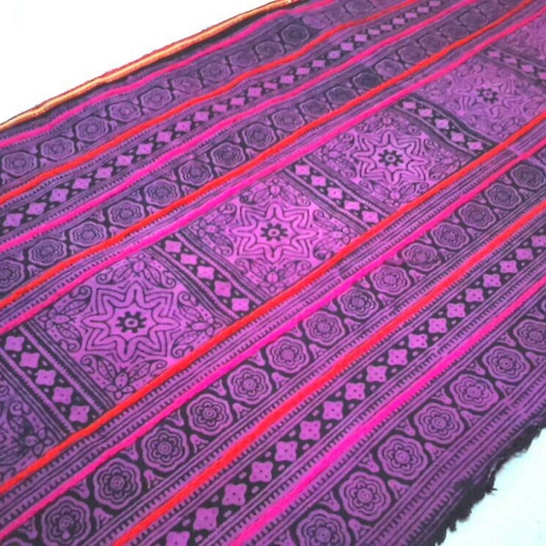 2.5 Yards Thai Hmong Tribal Decorative Fabric 104 / Traditional Hmong Cotton Textile