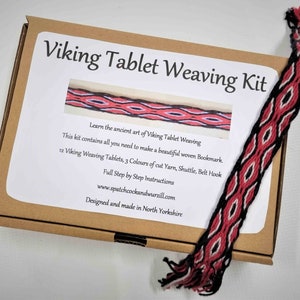 Weaving Kit, Tablet Weaving, Viking Tablet Weaving Kit, Tablet Weaving Kit, Yarn Kit, Card Weaving, Bookmark, Bookmark kit, Craft Kit