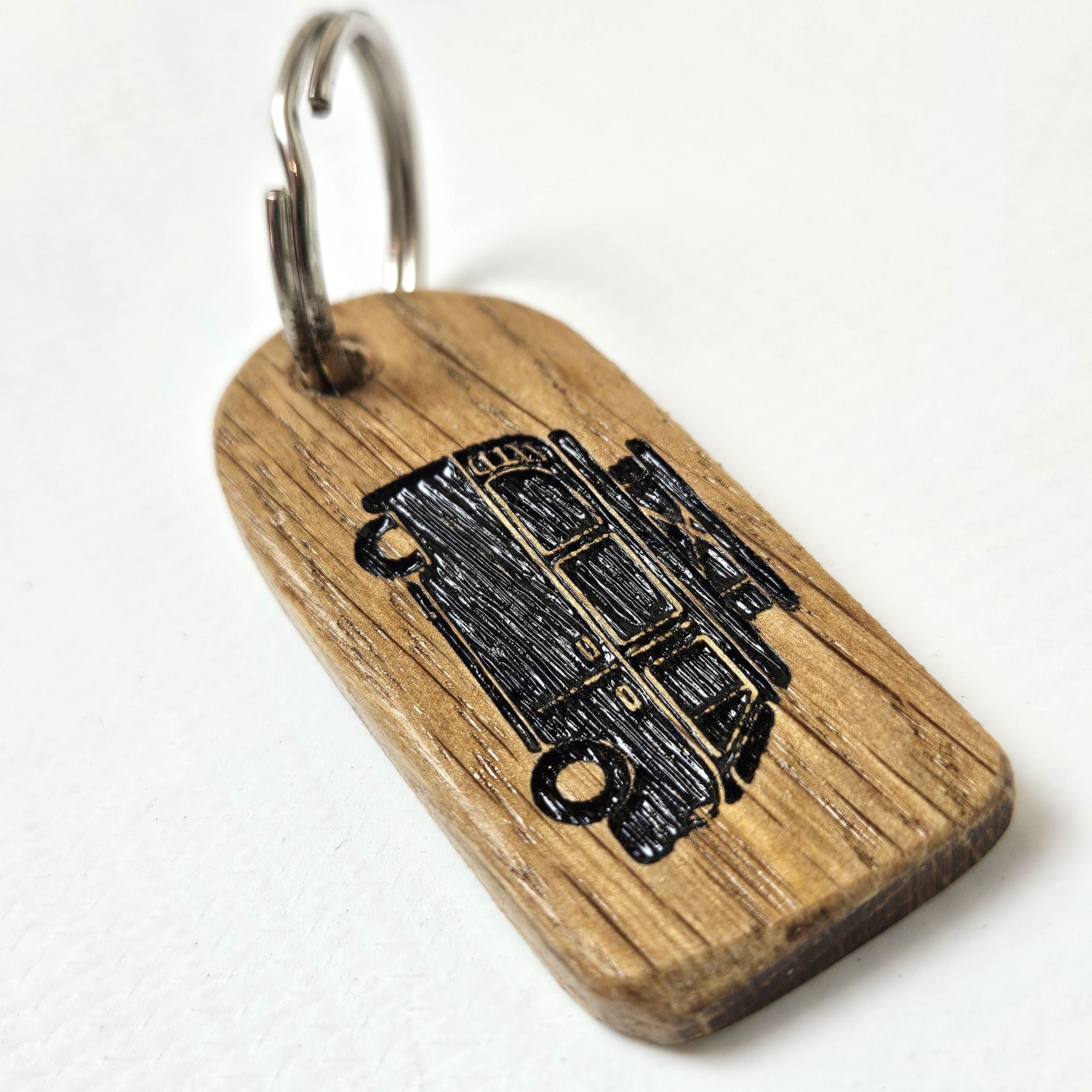 Reclaimed Oak Vintage Camper Key Ring, Upcycled Wood Traditional ...