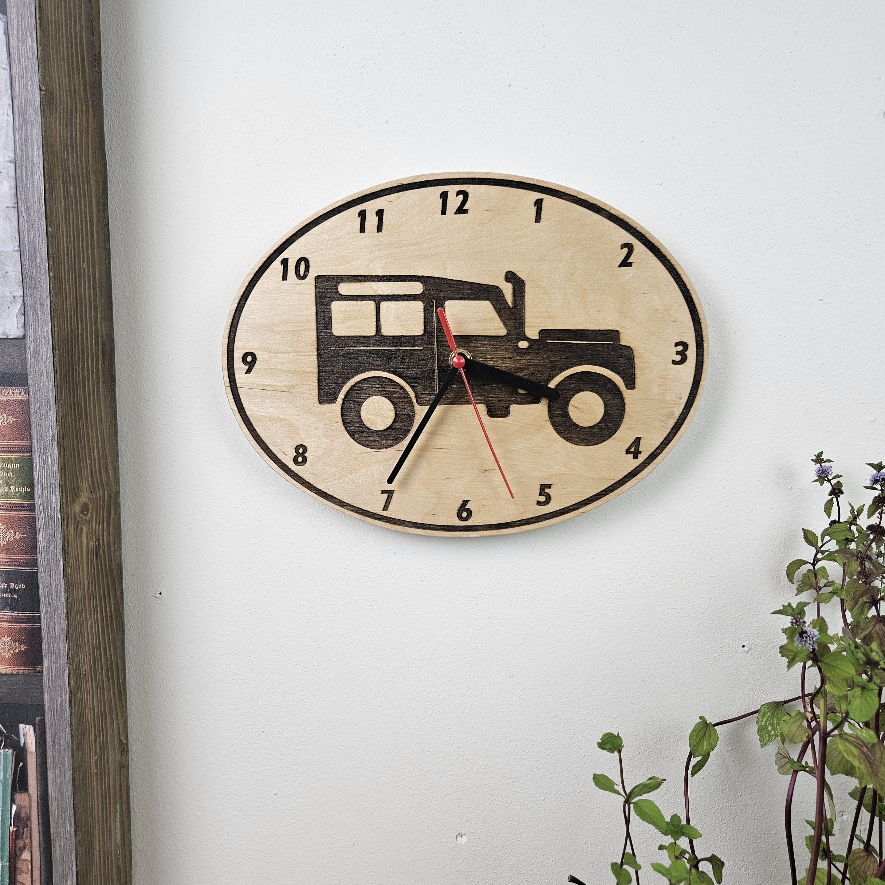 Range Rover Wall Clock Classic Land Rover Wooden Wall Clock, Defender 110 Time Piece, Farmer ...