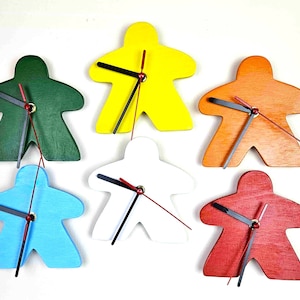 Meeple Wall Clock, Carcassonne, Board Game Wall Clock, Meeples, Wall Clock, Board Games, Games Room, Clock, Wooden Clock, Carcassonne game