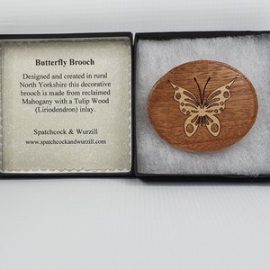 Broche de borboleta, joias de borboleta, alfinete de xale, broche, broches para mulheres, presentes para ela, animais de madeira, presente de dia das mães, presente para mãe