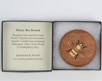 Honey Bee Brooch, Bee Jewelry, Shawl Pin, Brooch, Brooches for Women, Gifts for Her, Wooden animals, Mothers Day Gift, Honey Bee, Brooch