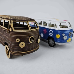Classic Camper Model,  Camper Bus Model, Model Kit,  3D Model, Wooden Model, 3D Model,  camper gift,  bus gift,  campervan.