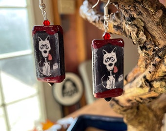 Skeleton Dog Earrings