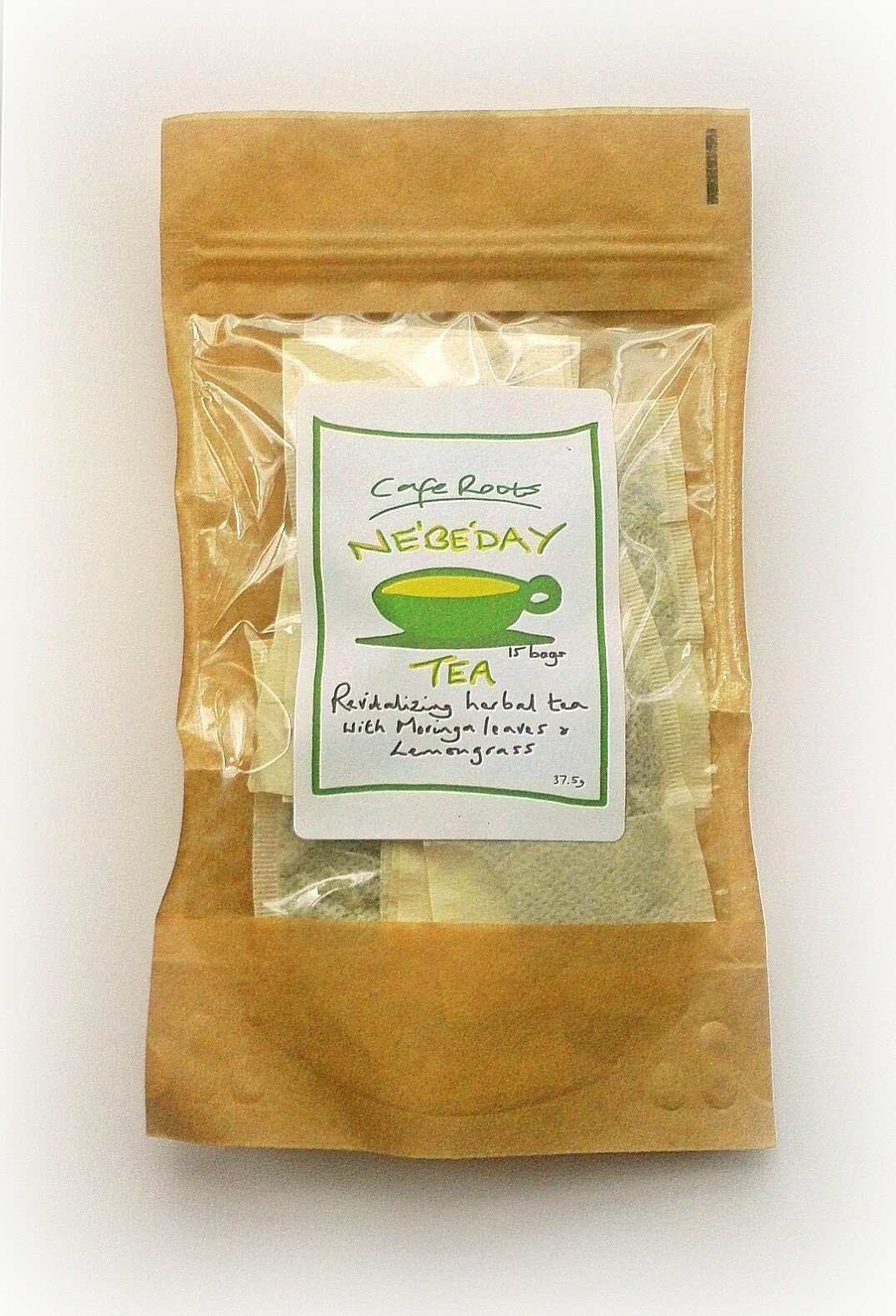 Moringa Lemongrass Tea - Thé à Base de Plantes | 15 Sachets Thé Santé Naturelle' Sans Caféine. Feuil