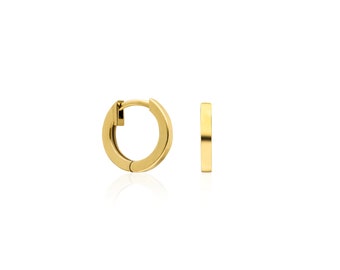 14k Gold Huggie Hoops | Simple Huggies | Solid Gold Earrings | Small Hoop Earrings | Christmas Gift | Gift for her | 14K gold | Rose Gold