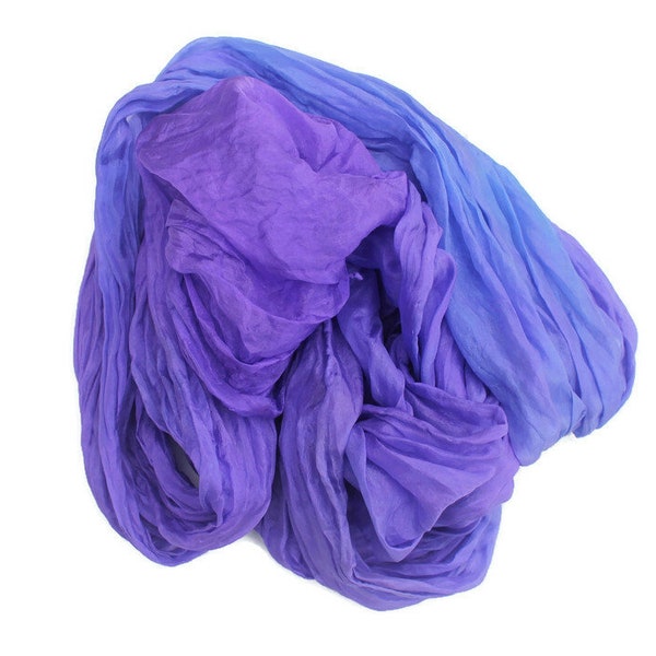 Lilac silk scarf, hand dyed feather light pongee silk