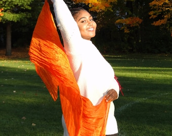 orange silk crinkle scarf