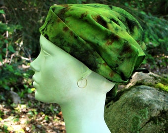 Camo bandana for men, women or kids. Hand dyed green, brown and black.