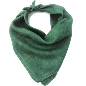 Linen bandana, hand dyed in sage green