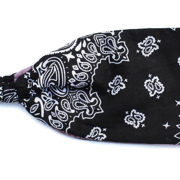 Pre-tied bandana, cotton headband, reversible headband