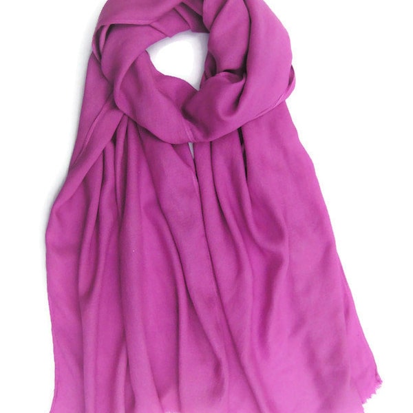 Fuchsia bamboo scarf, very soft bamboo rayon fabric scarf