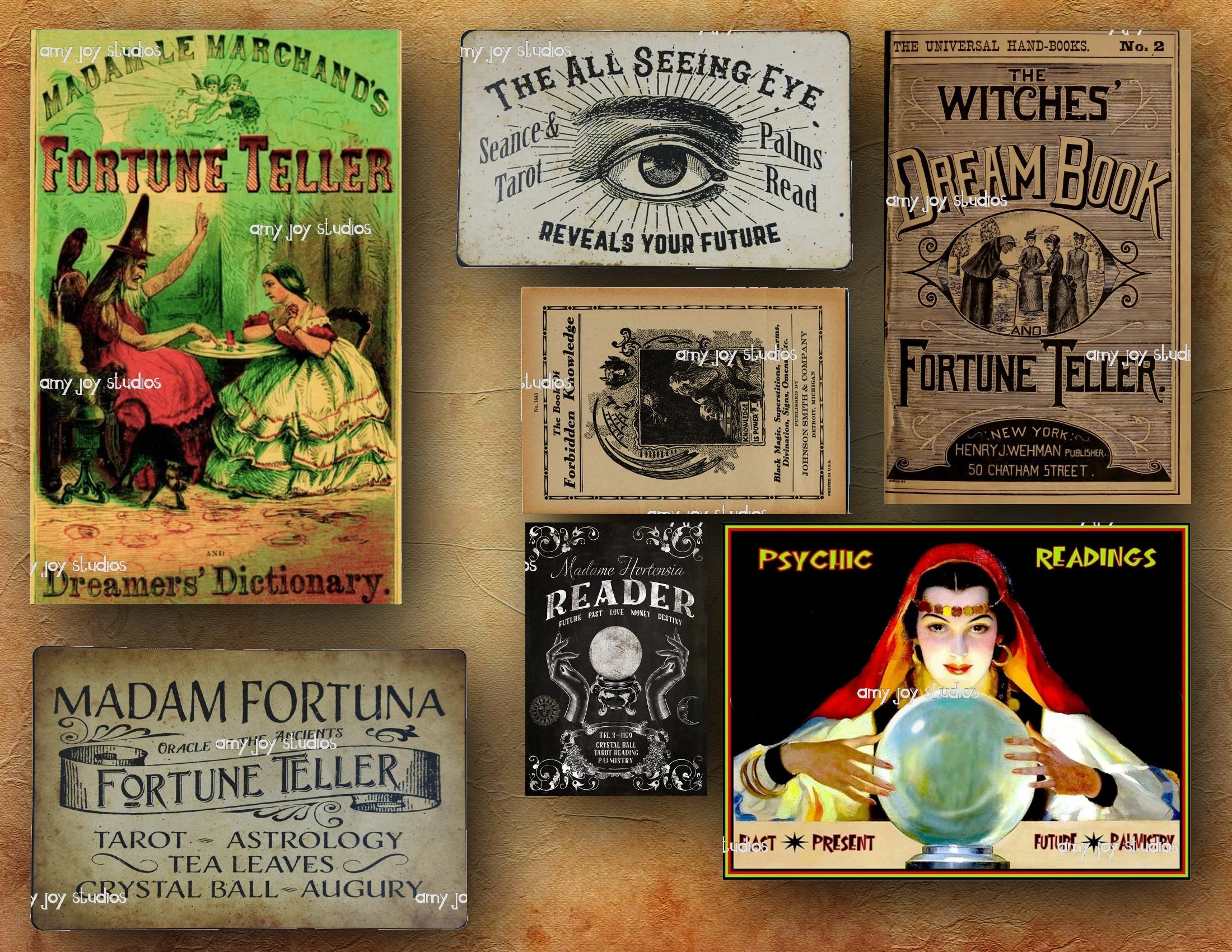 Vintage Fortune Teller Ephemera: Witchy Scrapbook Paper (digital ...