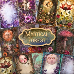 Mystical Forest Junk Journal Kit: boho scrapbook printables (digitale download)