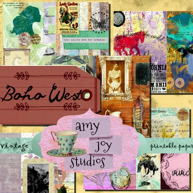 DIY Journal Journal Supplies Junk Journal Kit Bohemian Digital Etsy UK