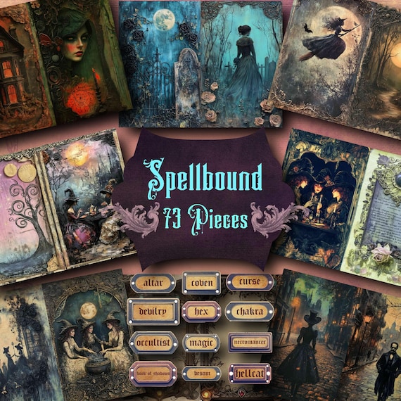 Witch Junk Journal Kit: Victorian Grimoire, Spell Book Ephemera (Digital Download)