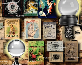 Vintage Fortune Teller Ephemera: Witchy Scrapbook Paper (Digital Download)