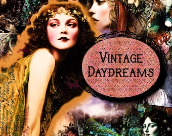 Bohemian Women Floral Fantasy Junk Journal Kit - Creative Scrapbooking Supplies (Digital Download)