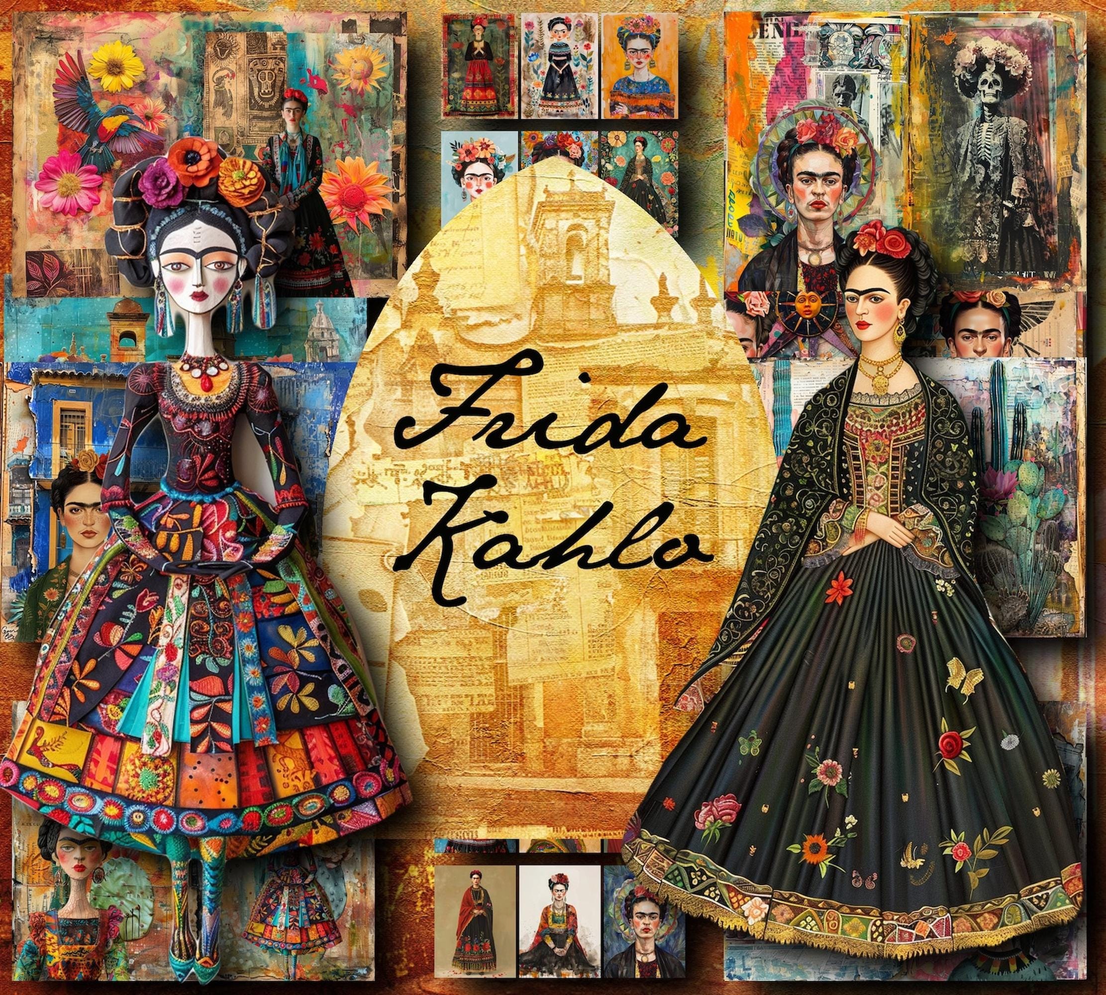 Frida Kahlo Junk Journal  Frida khalo  junk journal kits  DIY journal  Mexico Journal  Mexican Pride  Mexican Woman