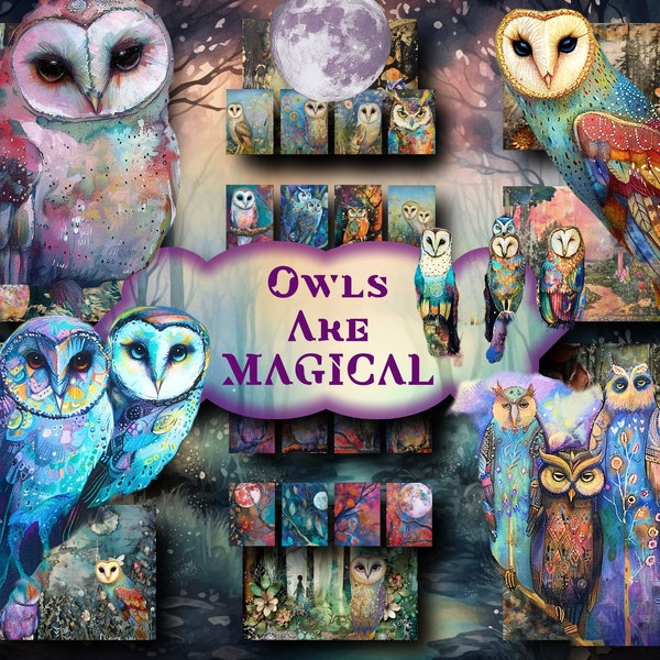 Owls Are Magical  owl Junk journal  Junk Journal Printable, forest journal  Boho Junk Journal,  woodland Journal, floral, bohemian